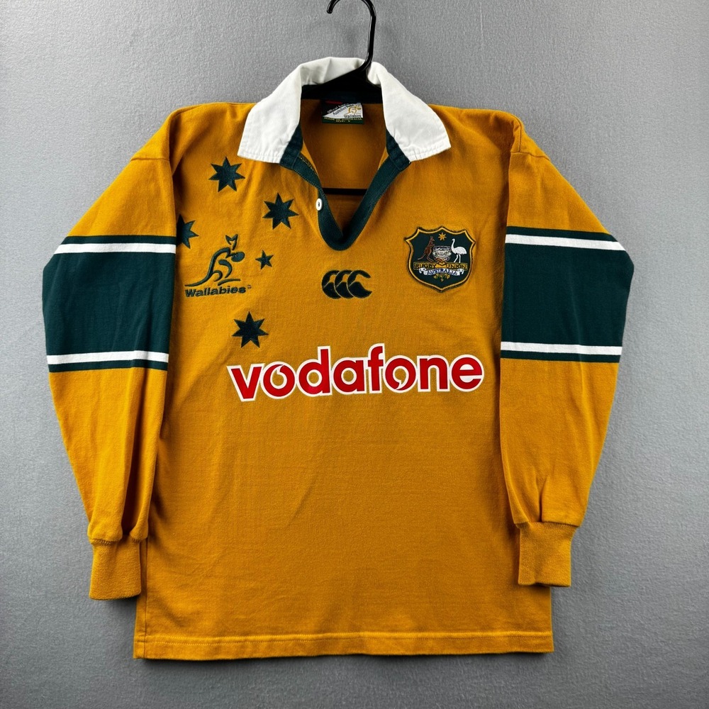 Australia Rugby Union Jersey Mens Small Canterbury Vodafone Wallabies Cotton